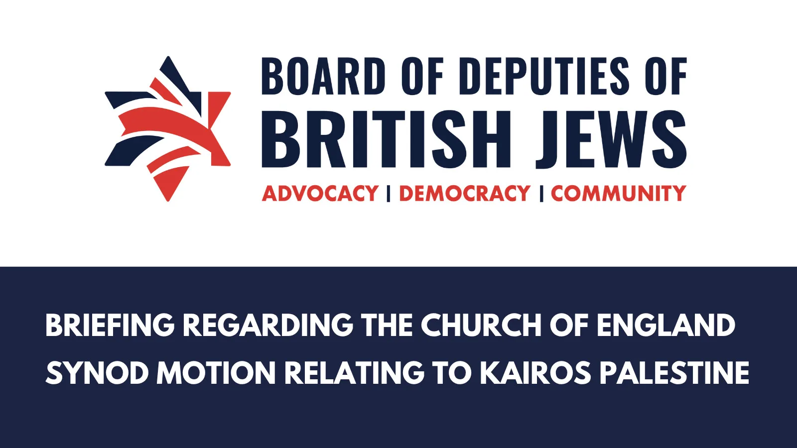 Board publishes briefing for General Synod members on the Kairos Palestine Motion